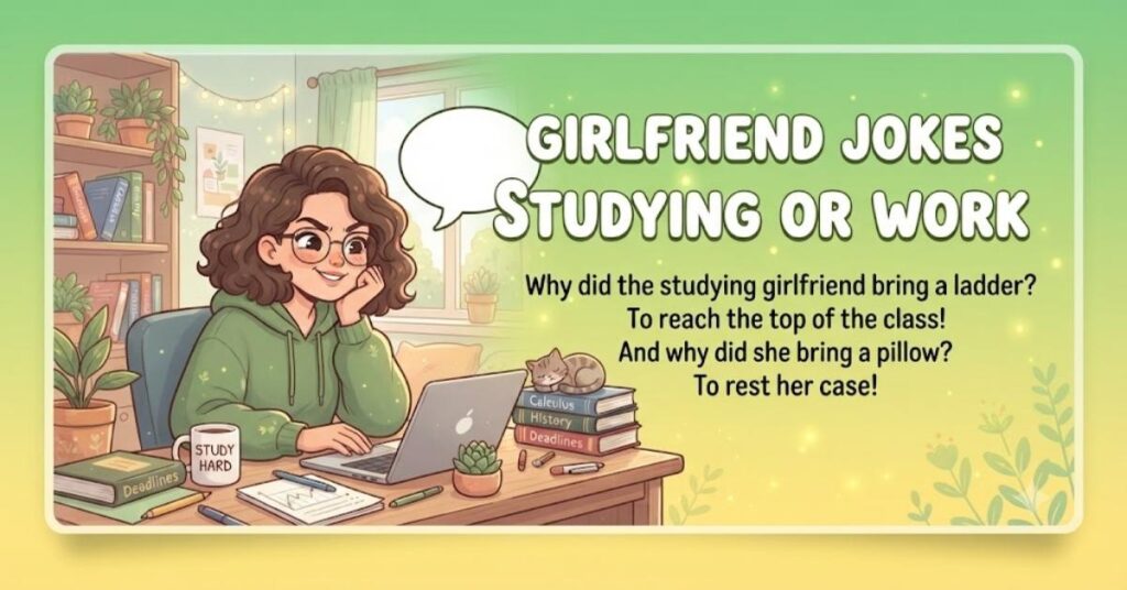 Girlfriend Jokes About Studying or Work