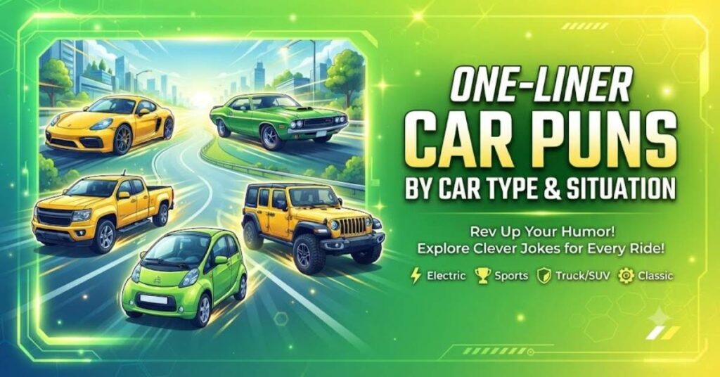 One-Liner Car Puns by Car Type & Situation